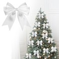 thumbnail image 3 of Christmas Satin Ribbon Bow, 4.3x4.7 Inch Large Pre-Tied Dovetail Bow for Xmas Tree Gift Wrapping Champagne Bottle Treat Bag DIY Craft Decor Wedding Bridal Shower Birthday Party 1Pc,White, 3 of 6