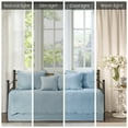 thumbnail image 3 of 6 Piece Daybed Cover Set, Reversible Scalloped Edge Bedding, Farmhouse  All Season Cozy Daybed Set, Quilted Cotton Filling, for Living Room, Blue, 3 of 9