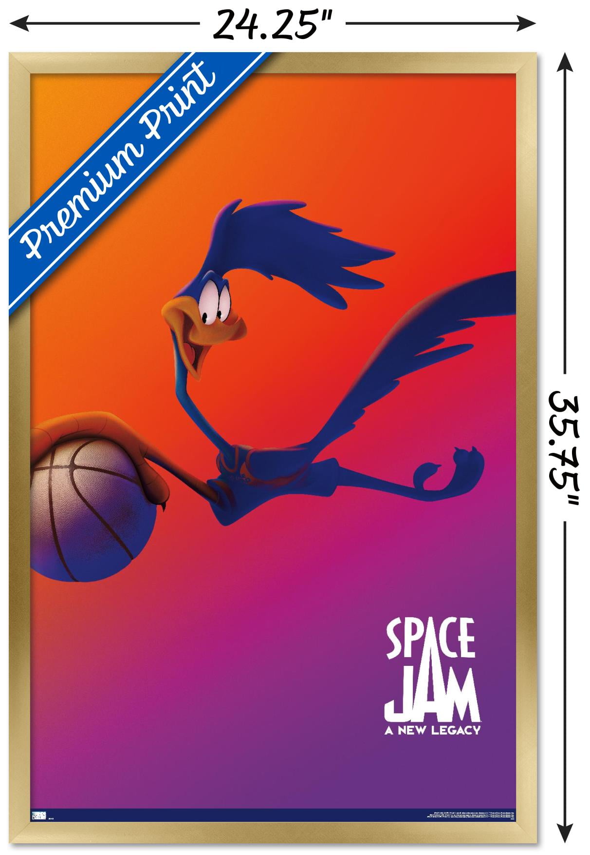 Space Jam: A New Legacy - Road Runner One Sheet Wall Poster, 22.375" x 34", Framed