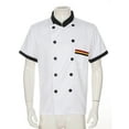 thumbnail image 2 of MSemis Unisex Chef Jacket Men's Chef Coat Short Sleeve Restaurant Kitchen Chef Uniform 0252#White L, 2 of 5