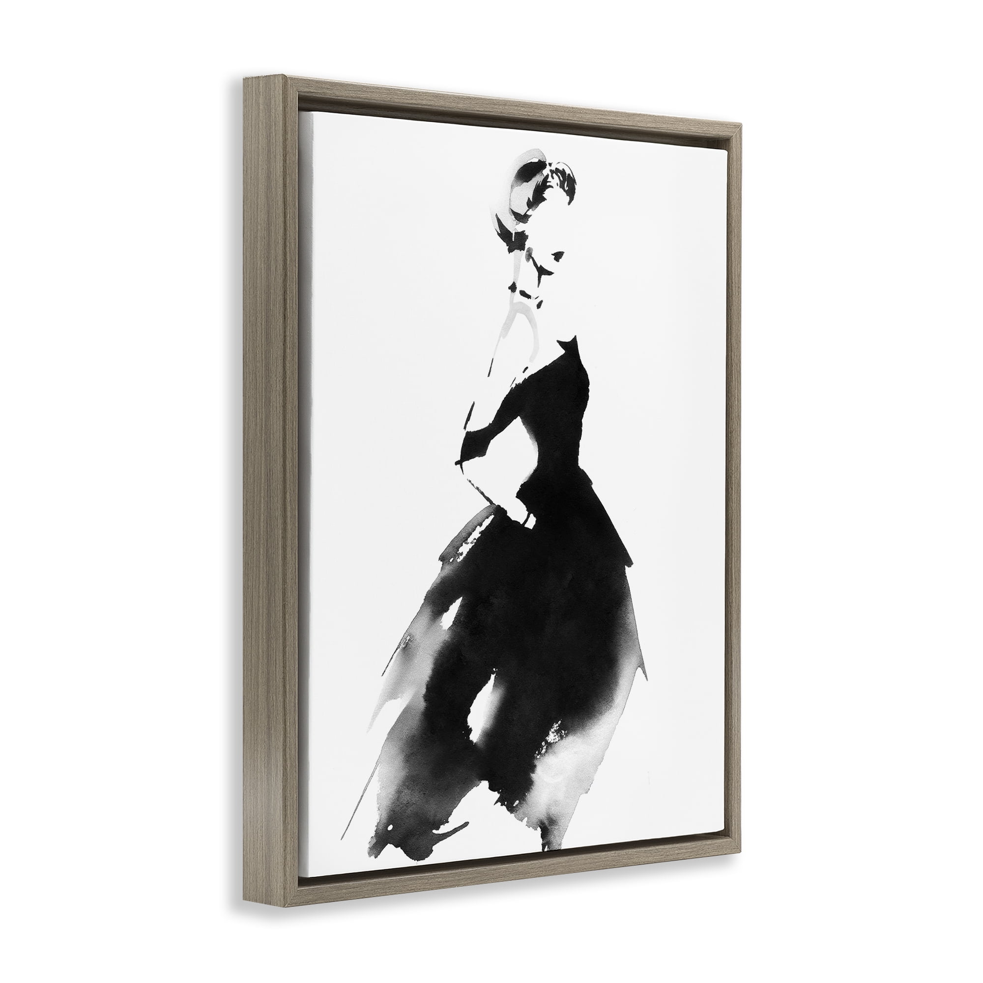 Stupell Industries Shadow Waltz Silhouette Brown Framed Floater Canvas Wall Art, design by Svetlana Aleynikova
