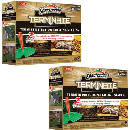 2 Pack Spectracide Terminate Termite Detection and Killing Stakes  New 15 Count