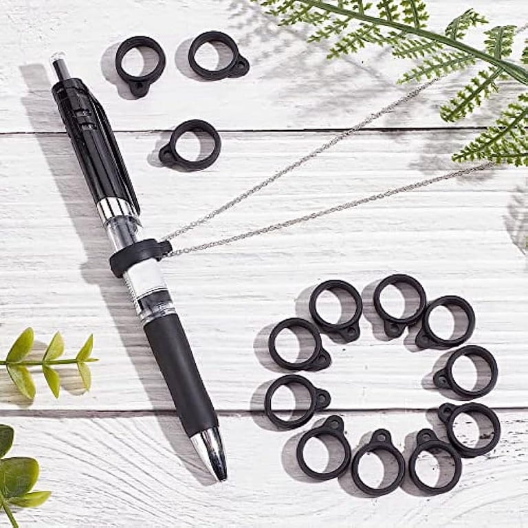GORGECRAFT 60-Pack Anti-Lost Silicone Rings - 18mm Inner Diameter, Black Rubber Holders For Pens, Keys, Lanyards
