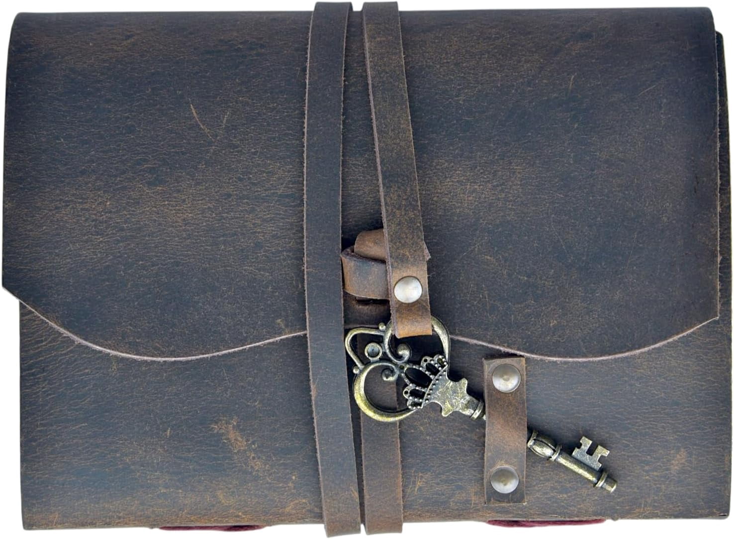 Vivanta Vintage Leather Journal Notebook 7x5 – Handmade Leather-Bound Diary for Men & Women with Deckle Edge Paper for Travel, Spell Book & Grimoire
