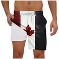 thumbnail image 2 of Jjayotai Mens George Shorts, Men's Canadian Maple Leaf Print Shorts, Double Layer Beach Shorts with Compression Liner Pocket Elastic Waist Drawstring, 2 of 5