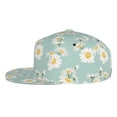 thumbnail image 3 of Daiia Floral Daisy print Flat Bill Hats Flat Brim Trucker Cap Baseball Cap Adjustable Classic Low Profile Hat Unconstructed Plain Cap, 3 of 9