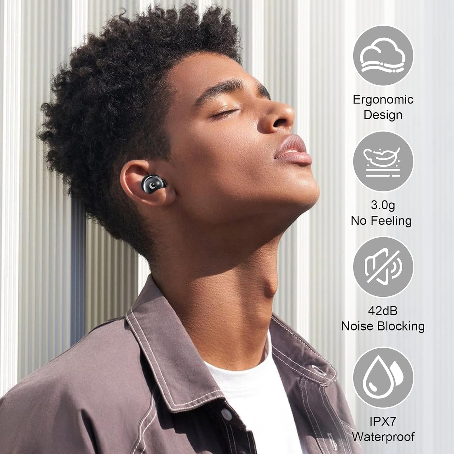 Sleep Earbuds Bluetooth 5.4 in Ear Smart Touch Screen Headphones, 48H Noise Cancelling Ear Buds with 5 EQ Modes, Mini Wireless Headphones Small Design for Side Sleepers, Clear Calls Earphones, IPX7