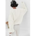 thumbnail image 4 of PRETTYGARDEN Womens Sweaters Spring 2025 Cable Knit Long Sleeve Crewneck Oversized Sweater Chunky Pullover Loose Outfits, 4 of 7