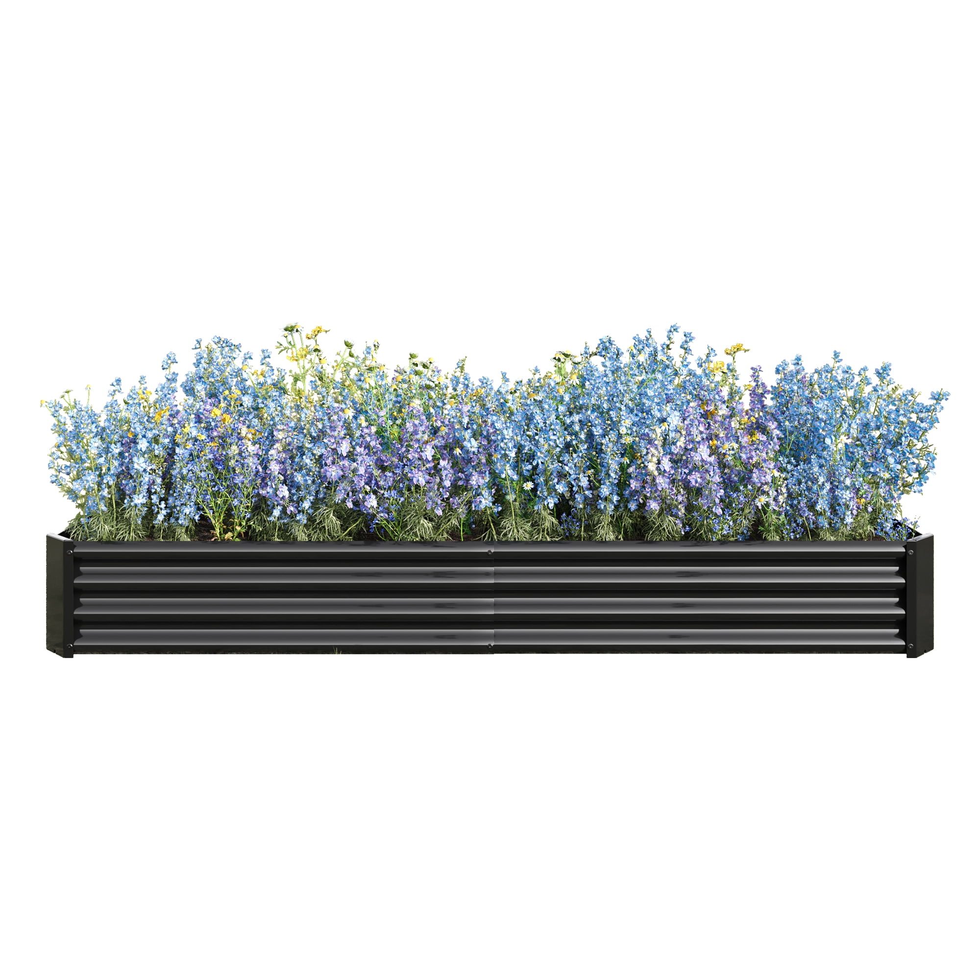 BARONAGE Raised Garden Bed Kit - Metal Raised Bed Garden 8 x 4 x 1ft for Flower Planters, Vegetables Herb Black