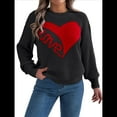 thumbnail image 3 of Suéter de San Valentín para Mujer, Jersey de Punto con Corazón, Larga, Informal. Negro S, 3 of 10