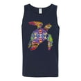 thumbnail image 2 of Wild Bobby, Neon Rainbow Horse Animal Lover Mens Graphic Tank Top, Navy, 2XL, 2 of 3