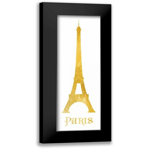 Brown,Victoria 7x14 Black Modern Framed Museum Art Print Titled - Gold Paris Silhouettes