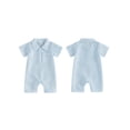 thumbnail image 2 of Cenuakty Baby Boy Plaid Romper Collared Short Sleeve Shorts Jumpsuit Casual Summer Clothes, 2 of 9