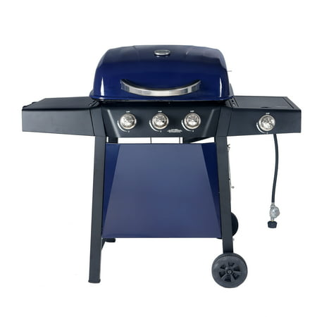 RevoAce 3-Burner Gas Grill with Side Burner, Blue