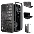 thumbnail image 3 of Allytechgroup Crocodile Print Back Case for Google Pixel 9 Pro Fold, Stylish Cover Slim Fit Shockproof Anti-Scratch Drop Protection Shockproof Phone Case for Google Pixel 9 Pro Fold, Black, 3 of 5