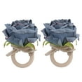 thumbnail image 3 of 2Pcs Novelty Wooden Napkin Buckle Artificial Floral Napkin Ring for Festival Table DecorationNavy, 3 of 8