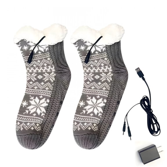 OQRKI Warm Heating Socks for Men and Women - Rechargeable Electric Thermal Socks with USB Charger, 3 Heat Settings, Ideal for Cold Weather Use