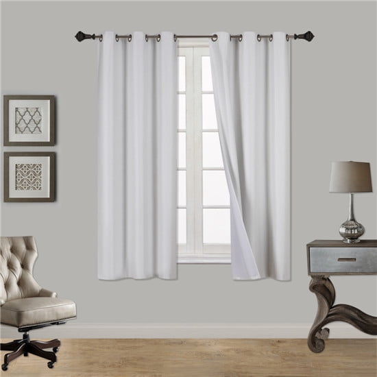 Blackout Curtains 2 Panels for Room Darkening Thermal Insulated Window Ivory 