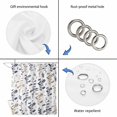 thumbnail image 3 of Grey Brown Botanical Shower Curtain Set - Small 36" x 72" Washable Bathtub Curtain with 12 Hooks, Watercolor Spring Floral Summer Leaf Waterproof Fabric Shower Curtains for Bathroom/Bathtub Décor, 3 of 6