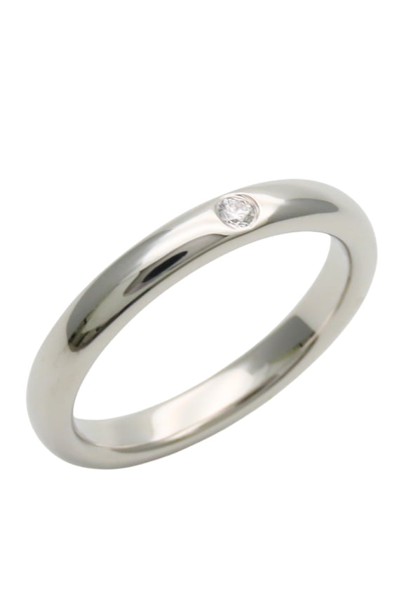 Pre-Owned Tiffany & Co. Stacking Band Ring, Platinum 950, Elsa Peretti Design, 1PD, Women's.