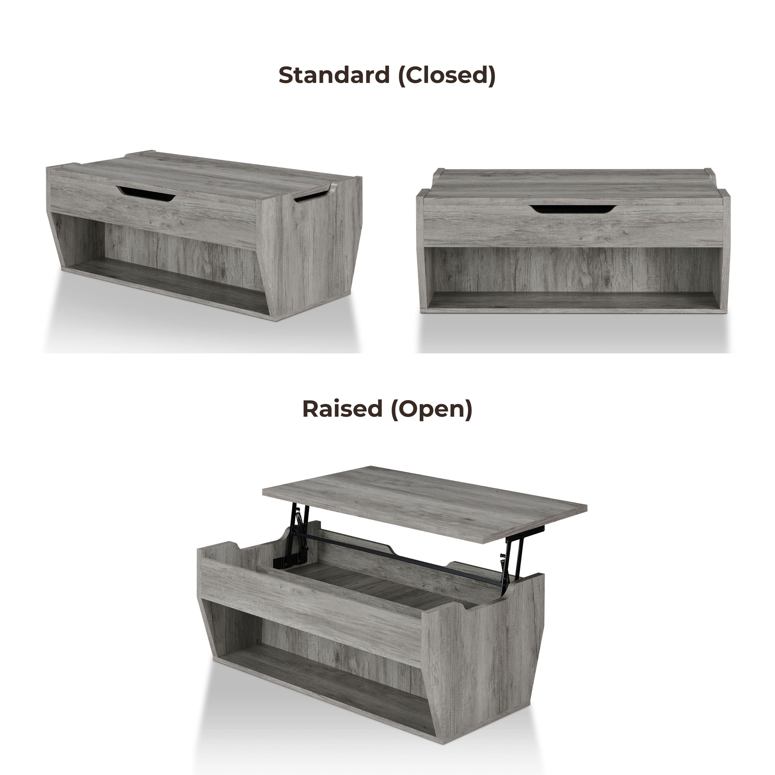 Furniture of America Chet Lift-Top Coffee Table, Gray