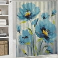 thumbnail image 6 of Fenyluxe Blue Flowers Pretty Shower Curtain Bathroom Decor Polyester Bathroom Shower Curtain Set Home Bathtubs Curtain Decoration with Hooks 36x72, 6 of 7