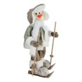 thumbnail image 2 of 16" White and Brown Snow Skiing Snowman Christmas Tabletop Figurine, 2 of 2