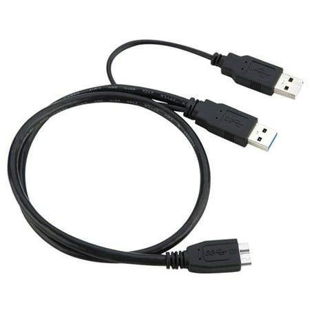 Insten USB A to Micro B USB 3.0 Y Cable, Black