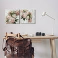 thumbnail image 2 of Traditional Peony Blossoms Arrangement Botanical & Floral Graphic Art Gallery Wrapped Canvas Print Wall Art, Set of 2, 2 of 7