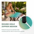thumbnail image 4 of Round Outdoor Tablecloth with Umbrella Hole and Zipper, Yellow Green Orange Ombre Tablecloth with Elastic Waterproof, Modern Art Abstract Aesthetics Patio Table Covers for 45" - 54" Pool Tables, 4 of 9