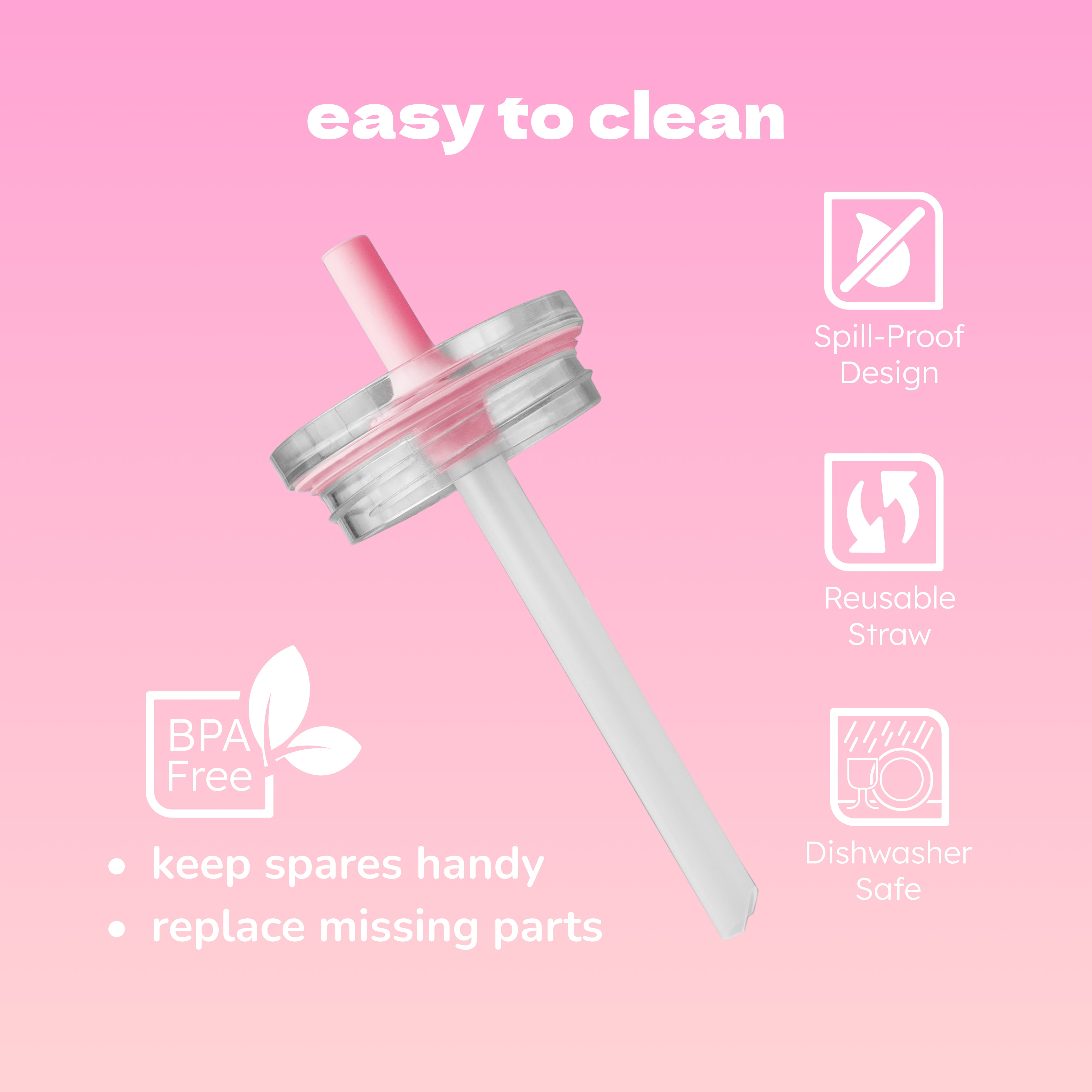 YAYA My First Travel Tumbler Replacement Accessories for Toddlers, Pink
