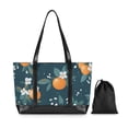 thumbnail image 7 of FORMRS Canvas Laptop Tote Bag for Women with 15.6" Computer Compartments Shoulder Handbag, Blue Oranges, 7 of 7
