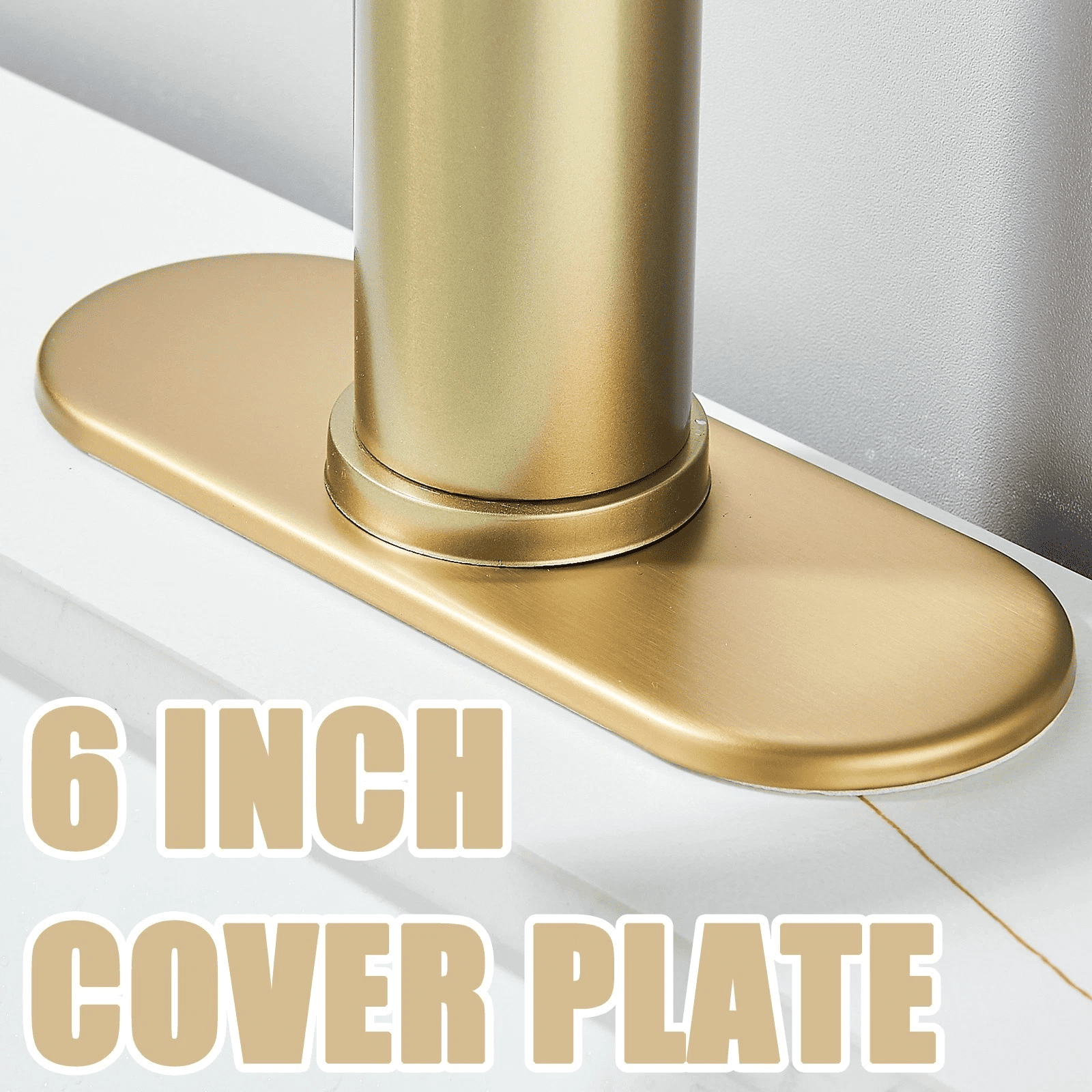 Zovajonia Brushed Gold Bathroom Faucet Single Handle 1 or 3 Holes Basin faucet with Pop Up Sink Drain Assembly and Water Faucet Supply Lines
