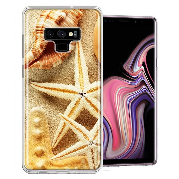 MUNDAZE For Samsung Galaxy Note 9 Sand Shells Starfish Design Double Layer Phone Case Cover