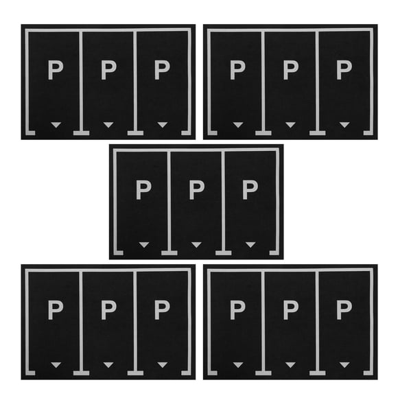 Minkissy 5Pcs Black PVC Toy Racing Car Parking Space Stickers for Playroom Decor Wall Truck Decals 7.9x11.8in
