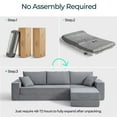 thumbnail image 4 of Linsy Home 110" 4-in-1 Convertible Sectional Cloud Couch for Living Room, Modular Sleeper Sofa Bed with 2 Pillows, No Assembly Required, Grey, 4 of 10