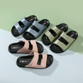 thumbnail image 3 of Roxoni Womens Cushioned Two Strap Footbed Sandals Lightweight Open Toe Slide Sandals, 3 of 4