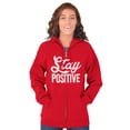 thumbnail image 4 of Stay Positive Inspirational Quote Unisex Plus Size Zip Hoodie Brisco Brands 4X, 4 of 6