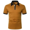 thumbnail image 2 of Wavsuf Mens Shirts Summer Short Sleeve Patchwork Turndown Coffee Blouse Size 2XL, 2 of 9