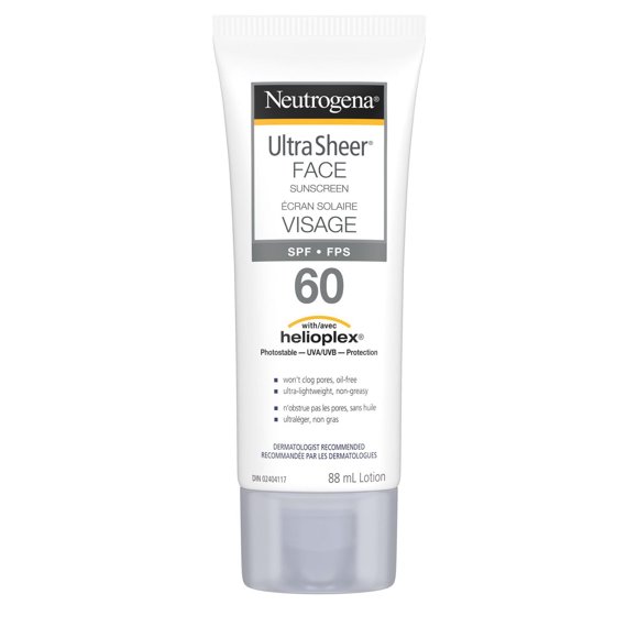 Neutrogena Lotion Écran Solaire pour le Visage FPS 60, Ultra Sheer