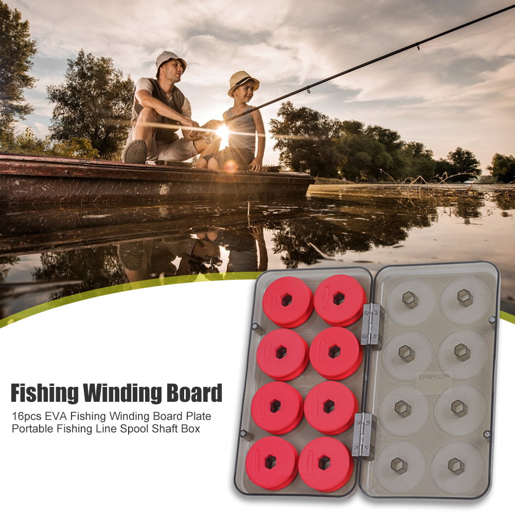 16pcs EVA Fishing Winding Board Plate Portable Fishing Line Spool Shaft Box 