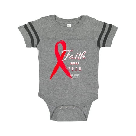 

Inktastic Faith Over Fear Sickle Cell Awareness with Red Ribbon Gift Baby Boy or Baby Girl Bodysuit