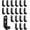 Black, variant on Stainless Steel J Hook, Sturdy Heavy Duty Picture Hanger,Wall Mounted Hook Hardware,Metal Mini J Hook,20PCS Coat Hooks with Screws for Wall Picture Frames (Black, 49 * 16mm/1.92 * 0.62")