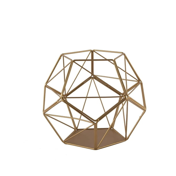 Efavormart 7" Gold Geometric Candle Holder Metal Geometric Floral