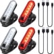 thumbnail image 1 of Luz LED para bicicleta recargable por USB de 4 piezas, luz delantera y trasera impermeable para bicicleta, faro y luz trasera, 4 cables USB incluidos, 1 of 5
