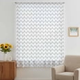 thumbnail image 3 of Boho Gray Sheer Curtains 54 Inches Long, White Chevron Stripes Abstract Geometric Light Filering Curtains, Breathable Simi Curtain Privacy Drapes for Kitchen Bathroom Nursery Small Window Treatment, 3 of 9