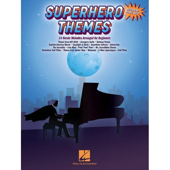 Superhero Themes: 14 Heroic Melodies Arranged for Beginning Piano Solo, (Paperback)