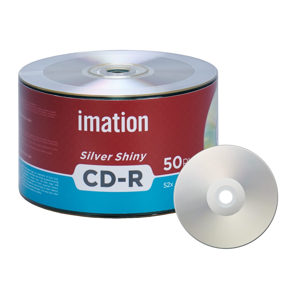 50 Pack Imation CDR 52X 700MB/80Min Silver Shiny Blank Media