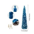 thumbnail image 4 of FastXmas 4.9FT Pop Up Christmas Tree with LED Lights and Tree Topper- Collapsible Artificial Tinsel Pencil Christmas Tree, Xmas Tree for Indoor Home Apartment Porch Holiday Party Decorations, 4 of 7