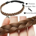 thumbnail image 3 of HAIRRO Synthetic Hair Braided Headbands Stretch Elastic Classic Chunky Wide Plaited Hair Braids Braid Band Headband for Women Girls Women's Padded Wig Beauty Accessories, 3 of 6